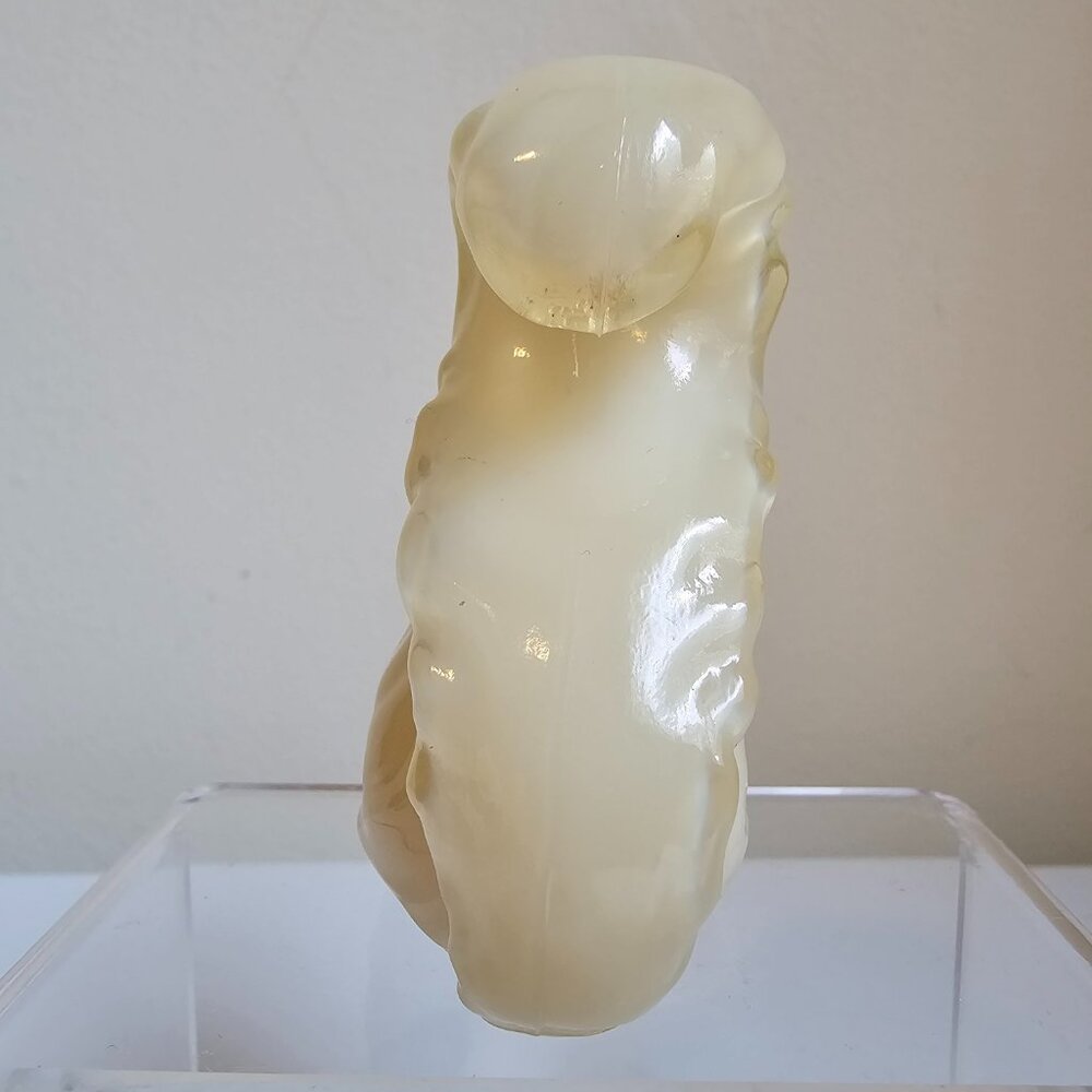 Boyd Art Glass Sammy the Squirrel Shasta White Cream Yellow Vintage 1989 2.75" - Picture 5 of 8